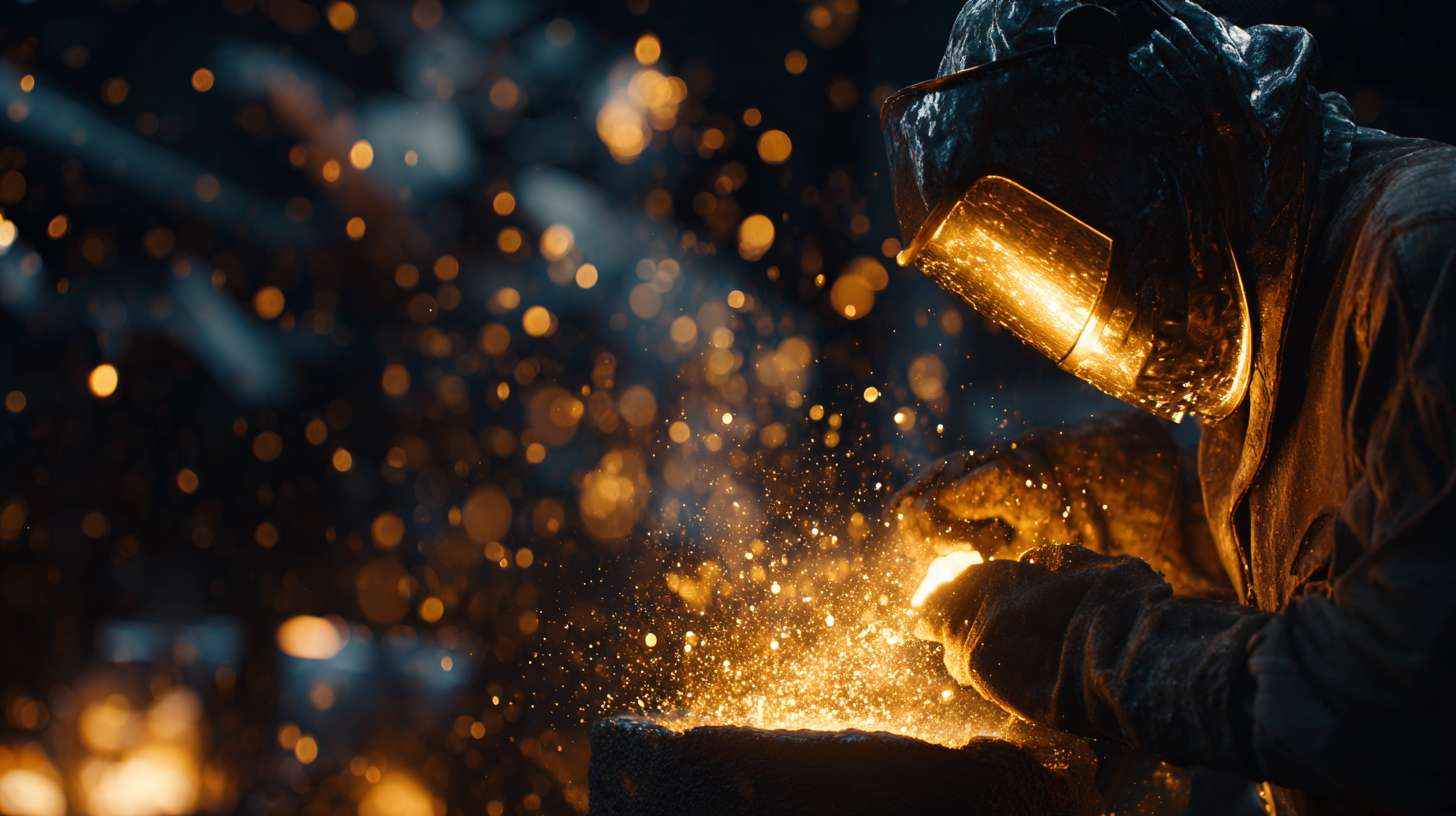 Refinery worker pouring molten gold